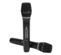 AMONIDA Doppio Microfonico Dinamico Wireless Portatile per Canti e Feste KTV in Famiglia, Materiale Resistente in Lega di Alluminio