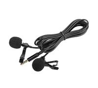 AMONIDA E1 Microfono Mini Collare a Due Teste, Segnale Forte, Basso Rumore, Alta sensibilità, Anti Interferenza con Stereo, per Cantare Musica, Registrazione Trasmissione Dal