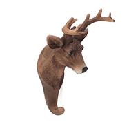 AMONIDA Gancio a Parete Singolo con Testa di Cervo Sika Elegante e Decorativo per L'ingresso della Casa, L'ufficio, L'hotel, Materiale in Resina 1 unità