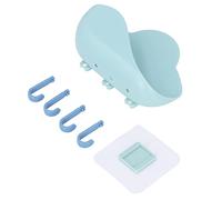AMONIDA Gancio da Parete Multiuso, Adesivo Resistente, Senza Chiodi, per Cucina, Bagno, Camera da Letto, 4,8 Pollici, Confezione da 4 in Plastica (BLUE)