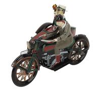 AMONIDA Giocattolo a Molla con Motocicletta a Tre Ruote, Collezionabile | Materiale in banda stagnata, uso decorativo, adatto per eventi a tema, divertente per tutte le età