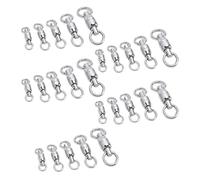 AMONIDA Girelle da Pesca con Cuscinetti a Sfera da 25 Pezzi, Anelli in Acciaio Inossidabile con Rotazione di 360 Gradi, Girelle Precise con Cuscinetti a Sfera in 5 Dimensioni, Ideali per la Pesca in