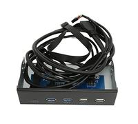 AMONIDA Hub USB 3.0 Multifunzionale Sul Pannello Frontale Multimediale da 5,25 Pollici per PC Desktop con 10 Gbps di Tipo C e 5 Porte (2U3+2U2+TC)