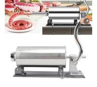 AMONIDA Insaccatrice per Salsicce Riempitrice Orizzontale per Salsicce Insaccatrice Manuale per da 3 Litri in Acciaio Inossidabile con Robusta Base a Morsetto per la Prod