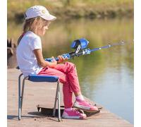 AMONIDA Kit Combinato Canna da Pesca per Bambini, Canna e Mulinello con Impugnatura in EVA Antiscivolo, da Pesca Telescopica per Bambini e Adolescenti, Portatile e Facile da Trasportare