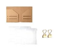AMONIDA Kit di Accessori per Notebook da Viaggio Set Funzionale per L'organizzazione del Diario 6 Pezzi tra Cui Cartelle di File Kraft e Buste con Cerniera in PVC (Set da 6 sacchetti di carta Kraft)