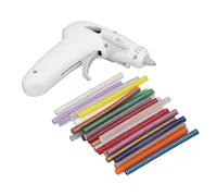 AMONIDA Kit Pistola per Colla a Caldo Senza Fili, Mini Strumento Artigianale Leggero a Riscaldamento Rapido per Progetti Fai da Te e Riparazioni 30 Stick di Colla (WHITE)