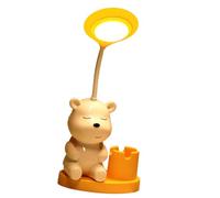 AMONIDA Lampada da Tavolo a LED per Cartoni Animati, Lampada da Scrivania con Ricarica USB, Luce da Studio per la Cura degli Occhi con Portapenne e Temperamatite, Ideale per Studiare e Leggere