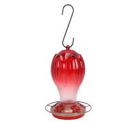 AMONIDA Mangiatoia per colibrì da Appendere All'aperto per un Facile Birdwatching, Vetro Rosso Dal Design Accattivante, 830 Ml