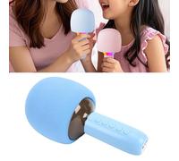 AMONIDA Microfono Karaoke Wireless Bluetooth, Design Ergonomico con Funzione di Soppressione Vocale e Illuminazione Ambientale RGB, per Bambini, Adolescenti, Adulti, Regali per Feste (BLUE)
