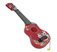 AMONIDA Mini Chitarra Ukulele Giocattolo per Bambini per Regalo per Bambini in età Prescolare, Plastica ABS , 4 Corde, Colore Legno, 17,0 X 5,5 Pollici (rosso)