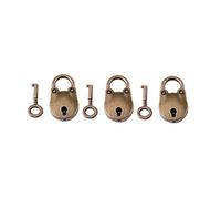 AMONIDA Mini Lucchetti con Chiavi, Confezione da 3 Piccole Serrature Dal Design Vintage con Orsetto in Bronzo, Serrature Decorative in Lega di Zinco da 37 Mm per Borsetta, Valigie e Diario