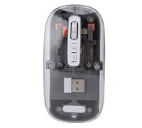 AMONIDA Mouse Wireless Trasparente Mouse Silenzioso Ricaricabile per Ufficio e Uso Domestico con Luce Respiratoria Colorata (GRAY)