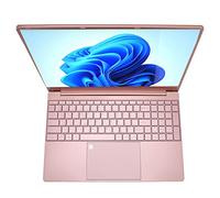 AMONIDA Notebook HD da 15,6 Pollici, Batteria Quad Core in Oro Rosa 7000 mAh Notebook 100-240 V 1080P con Tastierino Numerico per Esterno, per Windows 10 (12+128G Spina UE)