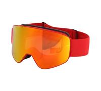 AMONIDA Occhiali da Sci per Uomo Donna Telaio Magnetico Antiappannamento e Antigraffio Protezione UV400 per Snowboard e Ciclismo (montatura rossa lente rossa)