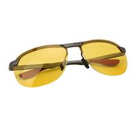 AMONIDA Occhiali da Sole da Uomo Polarizzati con Lenti Gialle Ad Alta Definizione per la Guida Notturna Avventure All'aria Aperta TAC + Lega Al-Mg 14,5 X 14 Cm