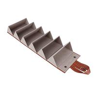 AMONIDA Organizer Portatile per Occhiali da Sole con 6 Slot e Tracolla, Ideale per Viaggi e Uso Domestico, Realizzato in PU di Alta qualità e Floccaggio, Espone Occhiali e Gioielli (BROWN)
