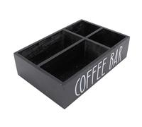AMONIDA Organizzatore per Postazione caffè in Legno Soluzione di Archiviazione Efficiente Accessori Bar per , Porta Cialde per Bustine di tè in Legno Platano per Piano di Lavoro (BLACK)