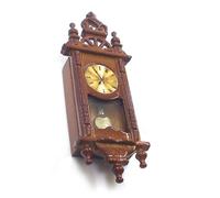 AMONIDA Orologio a Pendolo in Miniatura Dipinto a Mano Design Vintage per Decorazioni per Case delle Bambole e Collezionisti in Legno di Betulla 2,36x0,87x0,39 Pollici (BROWN)
