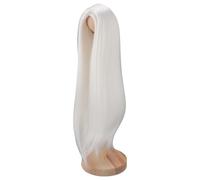 AMONIDA Parrucca per Bambola 1/4 Morbida Seta Ad Alta Temperatura Capelli Lunghi Lisci Fai da Te per Bambole da 7 a 8 Pollici Fashion Styling (WHITE)