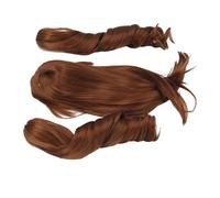 AMONIDA Parrucca per Capelli Ricci per Bambola 22-23 Cm Materiale in Seta Morbida per Bambole 1/3 con Coda di Cavallo per Artigianato (Oro alla fragola)
