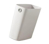 AMONIDA Pattumiera Piccola, Cestino Sottile e Aperto con Coperchio in Plastica PP e TPR con Foro per Sacchetti della Spazzatura, Ideale per Bagno, Ufficio, Camera da Letto, (WHITE)
