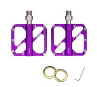 AMONIDA Pedali Bici Universali, Lega di Alluminio Leggera con 3 Cuscinetti e 10 Perni Antiscivolo, Ideali per Bici da città da Corsa su Strada di Montagna (PURPLE)