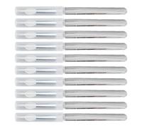 AMONIDA Pennello per Penna per Nail Art in Silicone 10 Pezzi con Coperchio Facile Applicazione della Polvere con Effetto Specchio a Casa o in Salone