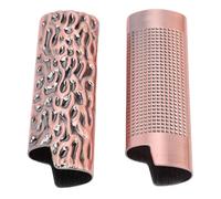 AMONIDA per Accendino Vintage in Metallo da 2 Pezzi per Viaggi e Feste, Elegante Protettiva in Lega di Zinco, Rilievo Stereoscopico da 8 Cm (Colore rosso rame)