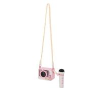 AMONIDA Piccolo Apparecchio per Karaoke, Altoparlante Bluetooth Trasparente Portatile con Microfono, Altoparlante e Bassi Ad Alta Potenza Integrati, Riproduzione Fino a 12 Ore, per Riunioni di (PINK)