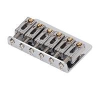 AMONIDA Ponte per Chitarra Elettrica Ponte Fisso Premium Hardtail a 6 Corde per una Facile Installazione e regolabilità Ferro Rame 65 Mm (SILVER)