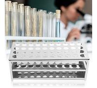 AMONIDA Portaprovette in Acciaio Inossidabile 304, Supporto Durevole a Doppio Strato per Laboratori Chimici, 40 Fori, Dimensioni 15,5 Mm e 18,5 Mm (18,*40)