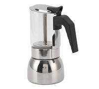 AMONIDA Portatile in Vetro con Base in Acciaio Inossidabile per un Delizioso caffè Italiano a Casa e Al Bar, 3 Pezzi (200ML)