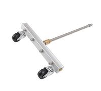 AMONIDA Pulitore per Carro a 2 Rulli, Compatibile con Connettori Rapidi da 1/4 |Getto a Ventaglio con 4 Ugelli a 65°, Scopa per Acqua in Acciaio Inossidabile e Alluminio per Auto, Patio, Piscine