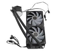 AMONIDA Raffreddatore CPU da 240 Mm ARGB Doppia Ventola da 120 Mm Raffreddamento a Liquido Ad Alte Prestazioni per Sistemi di Gioco (BLACK)
