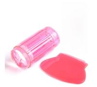 AMONIDA Raschietto per Timbro con Sigillo per Smalto Squisito per Uso Professionale Nella Nail Art, Materiale Siliconico (Rosso trasparente)