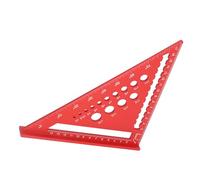 AMONIDA Righello Triangolare da 7 Pollici con Goniometro Quadrato per Travi per Progetti di Ristrutturazione Domestica e Lavorazione del Legno in Lega di Alluminio (rosso)