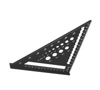 AMONIDA Righello Triangolare da 7 Pollici con Goniometro Quadrato per Travi per Progetti di Ristrutturazione Domestica e Lavorazione del Legno in Lega di Alluminio (BLACK)