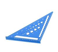 AMONIDA Righello Triangolare da 7 Pollici con Goniometro Quadrato per Travi per Progetti di Ristrutturazione Domestica e Lavorazione del Legno in Lega di Alluminio (BLUE)
