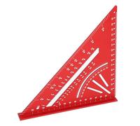 AMONIDA Righello Triangolare in Alluminio Strumento Metallico Accurato per Progetti di Lavorazione del Legno Durevole e Resistente Bilancia Trasparente 30° 45° 60° (rosso)