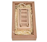 AMONIDA Scala Pieghevole in Legno in Miniatura, Mini Accessori per Scale per delle Bambole con Pregevole Fattura, per la Decorazione della Scena della Casa delle Bambole in S