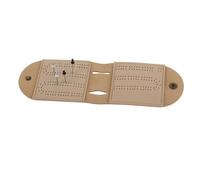 AMONIDA Set da Gioco da Tavolo Portatile in Pelle Cribbage, Tabellone Segnapunti Marrone con Ago per Viaggi e Campeggio, Ideale per 2 Giocatori