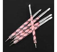 AMONIDA Set di 5 Strumenti per Scolpire L'argilla con Punte in Silicone per Ceramica e Nail Art, Manico in Acrilico Resistente, Leggero e Confortevole, Ideale per gli Artisti (PINK)