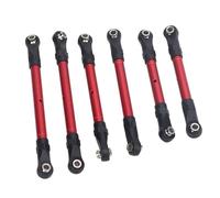 AMONIDA Set di 6 Aste di Collegamento dello Sterzo RC in Lega di Alluminio Ad Alta Resistenza per Slash Hoss Rustler Prestazioni Migliorate (rosso)