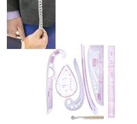AMONIDA Set di 7 Righelli da Cucito, Righello Curvo, Rotella da Taglio Piatta con Manico in Ferro, Ideale per la Creazione di Modelli di Abbigliamento e Sartoria