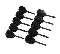 AMONIDA Set di Aste e Alette per Freccette Integrate con Equilibrio e velocità Eccellenti per Giocatori di Freccette Adulti, 10 Pezzi in Plastica (Black)