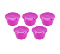 AMONIDA Set di Capsule di caffè Riutilizzabili da 50 Ml con Misurino per Macchine da caffè, Perfette per la Casa e il Bar (Rosso rosato)