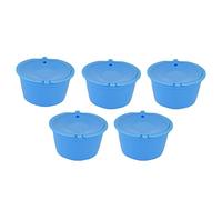 AMONIDA Set di Capsule di caffè Riutilizzabili da 50 Ml con Misurino per Macchine da caffè, Perfette per la Casa e il Bar (BLUE)