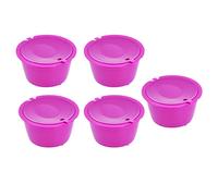 AMONIDA Set di Capsule di caffè Riutilizzabili da 50 Ml con Misurino per Macchine da caffè, Perfette per la Casa e il Bar (Rosso rosato)