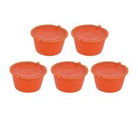 AMONIDA Set di Capsule di caffè Riutilizzabili da 50 Ml con Misurino per Macchine da caffè, Perfette per la Casa e il Bar (ORANGE)